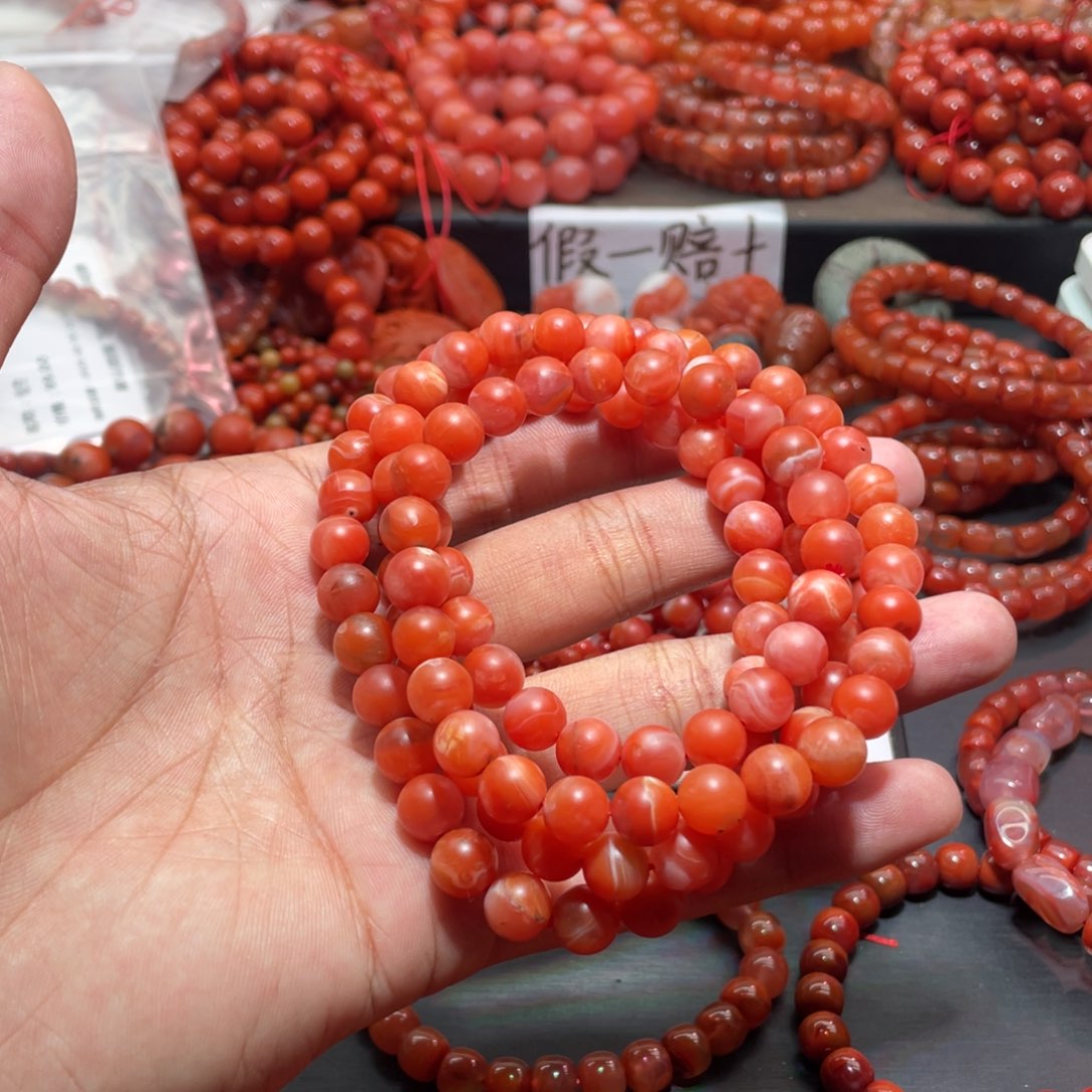 南红玛瑙手链未镶嵌