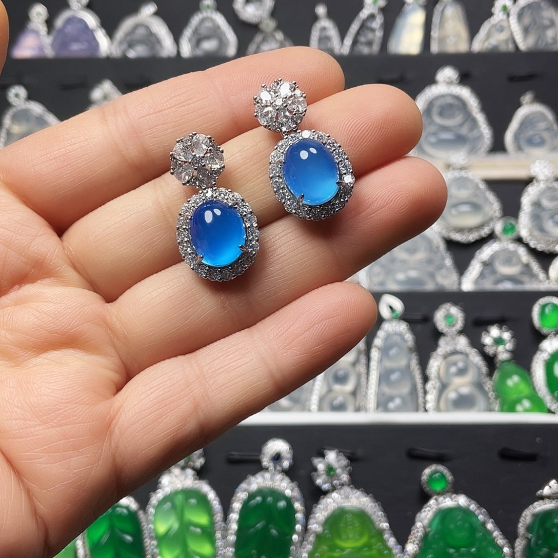 玛瑙/玉髓耳钉合金