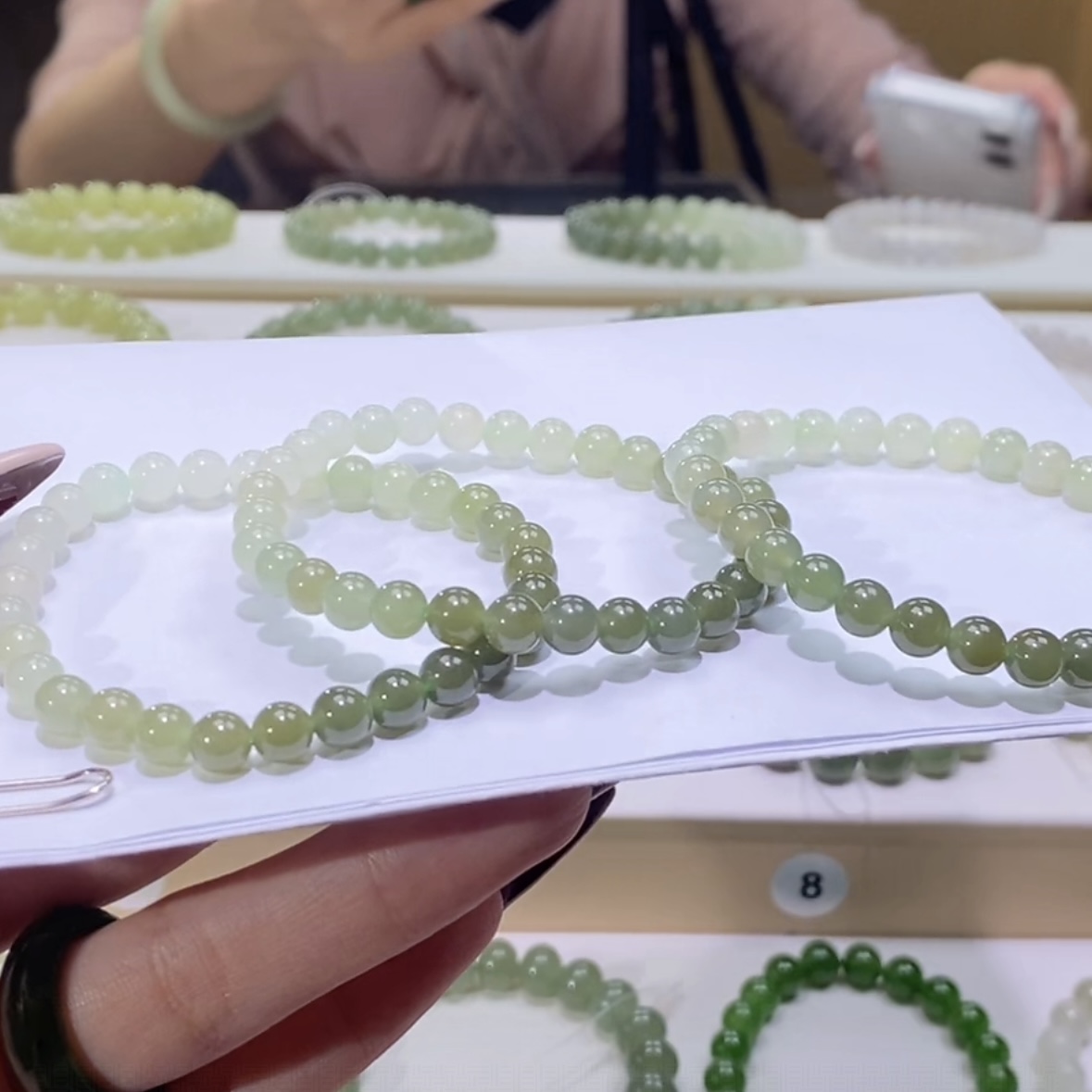 【精挑货头】天然正品和田玉j06渐变手串多色多样性发一串