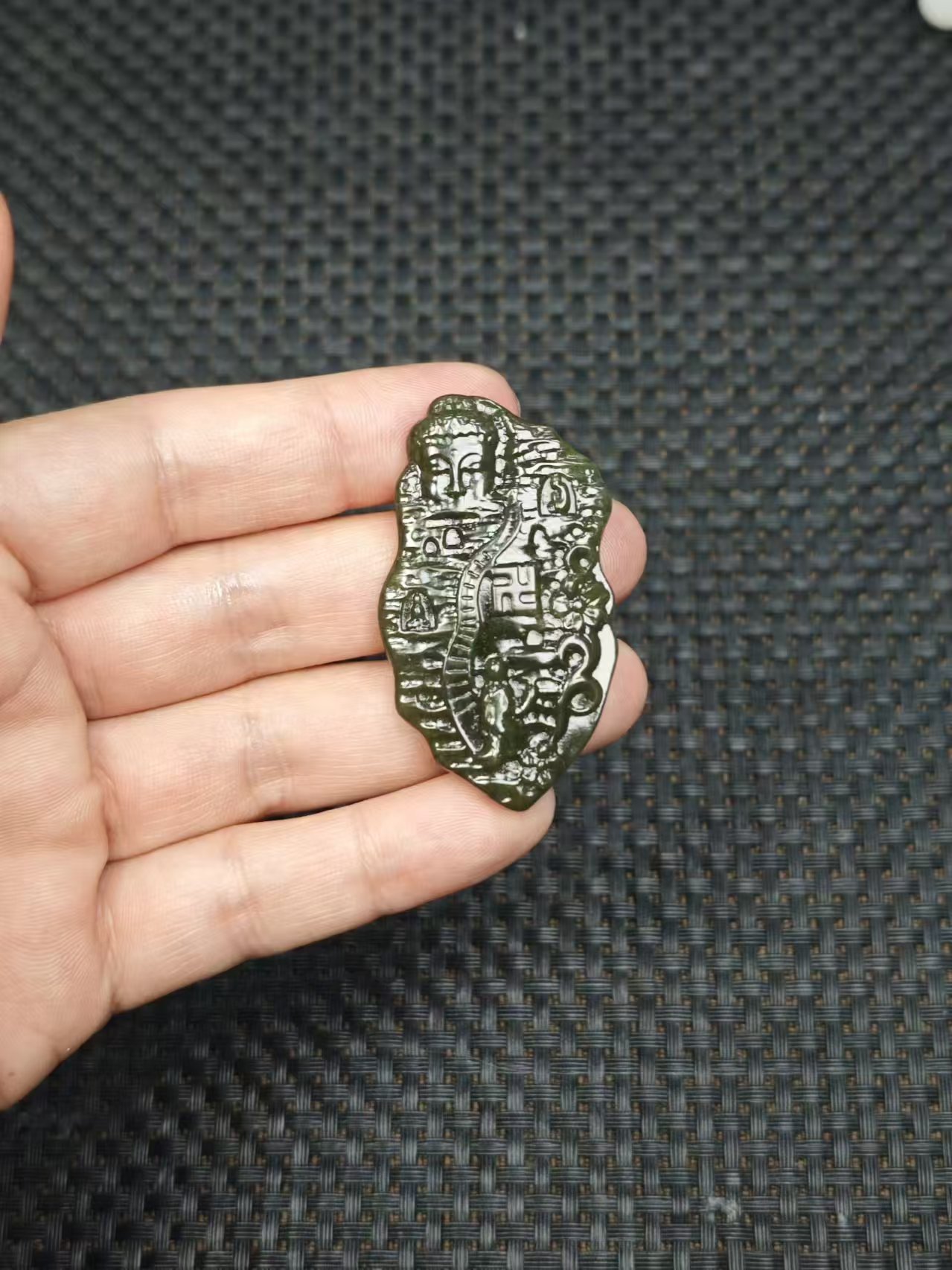 天然和田玉老料精雕观音吊坠2.13清货1