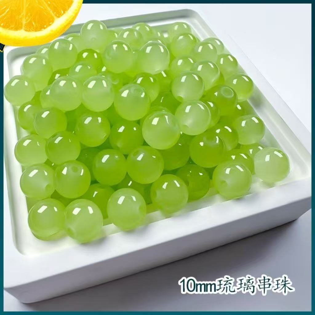 【10MM】现货10mm琉璃珠DIY手工串珠手链项链散珠饰品配件穿珠材料