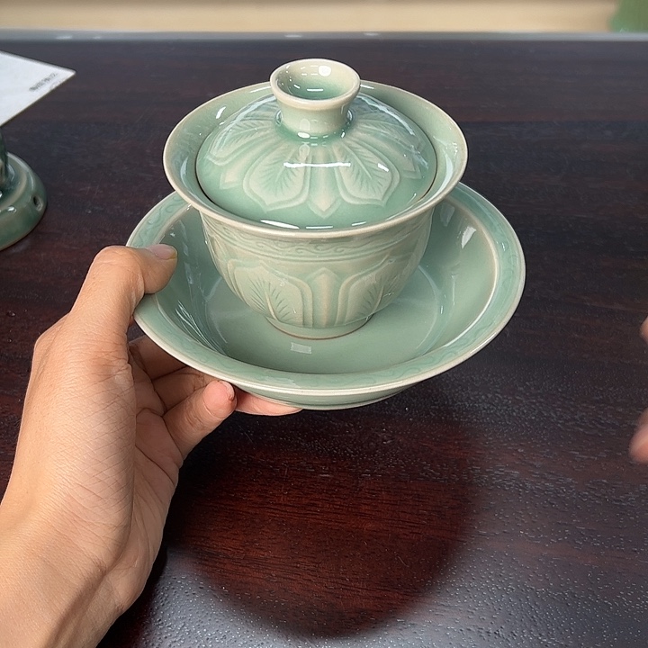 龙泉云间青瓷小米茶器
