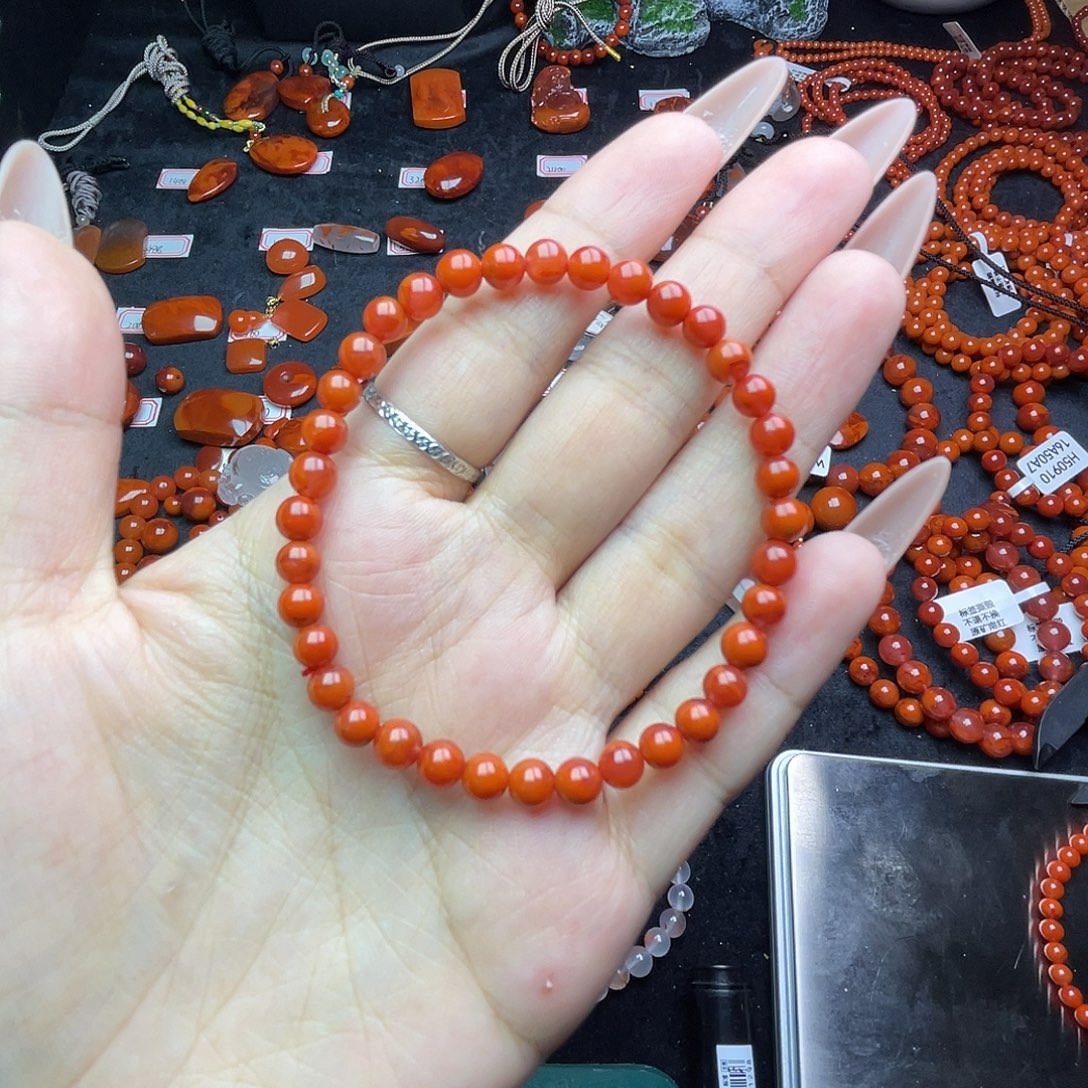 南红玛瑙未镶嵌单圈原矿南红满色满肉单圈