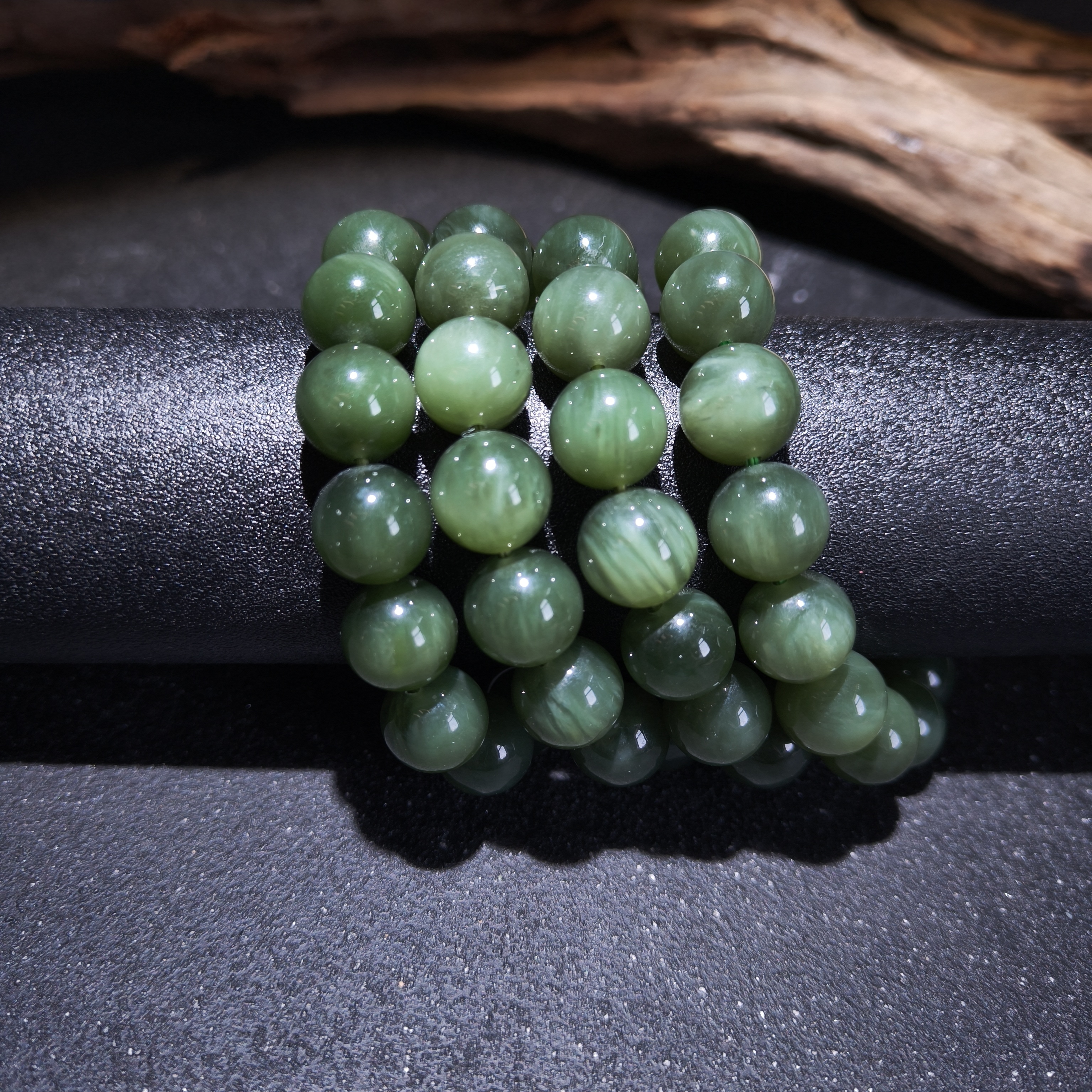 【黑胖珠宝】 H0725 和田玉碧玉手链 多样性发其一