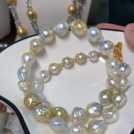 海水珍珠银S925镶嵌颈饰10.5-11.76