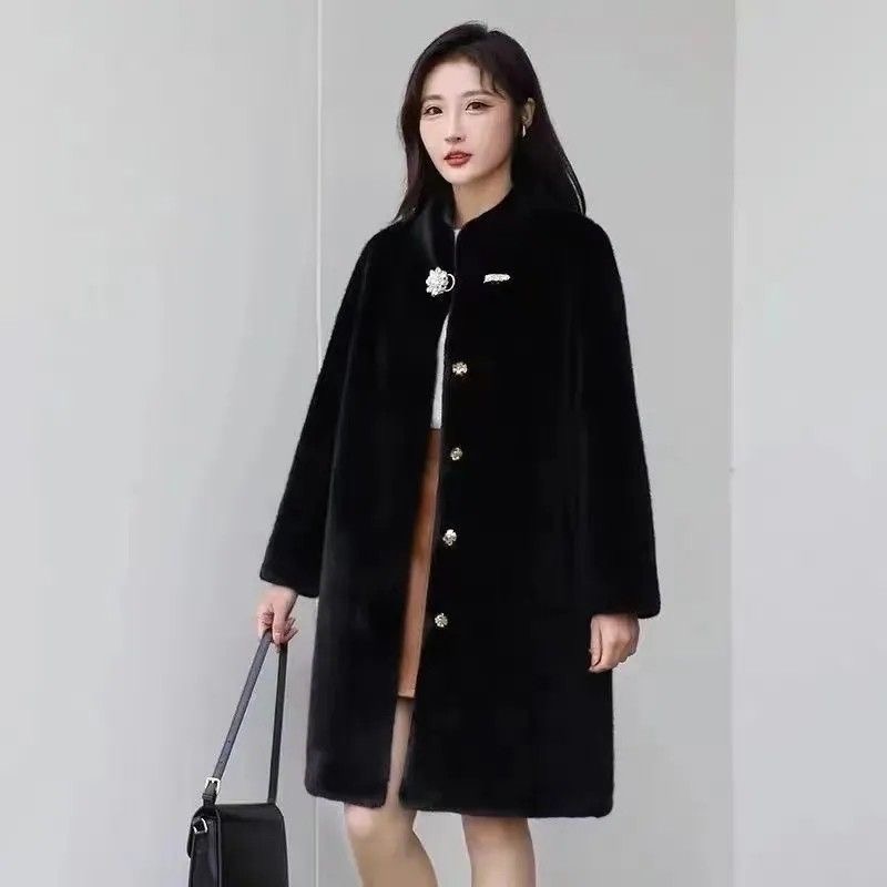 【wx专属】中长时尚小立领外套