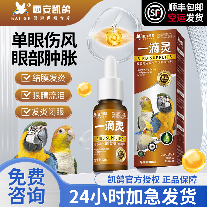凯鸽牡丹玄凤眼睛红肿流泪衣原体感染眼药水滴眼一滴灵鸟类专用