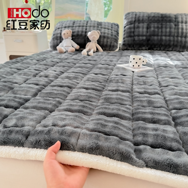 新款牛奶绒床垫床褥卧室垫褥子冬季加厚加绒保暖加绒软垫单人防滑