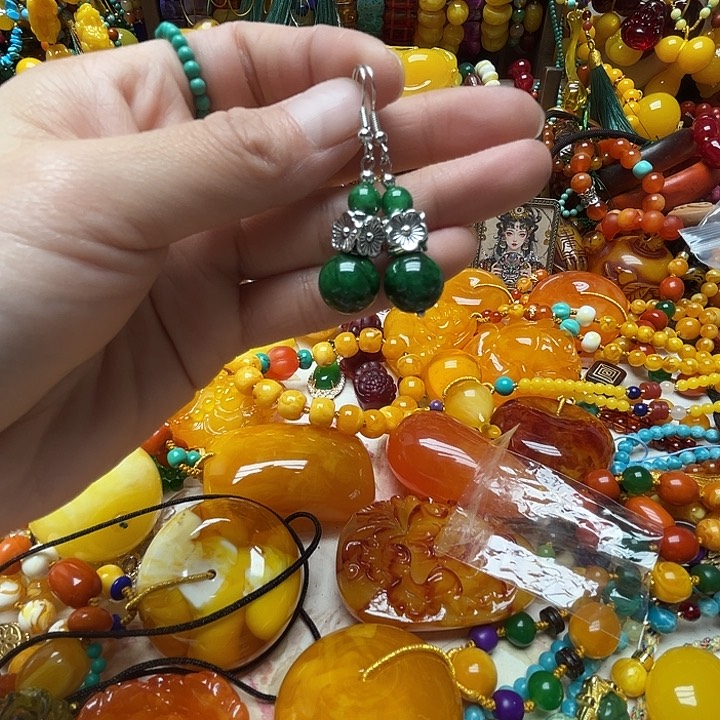 树脂制品2735绿色耳勾