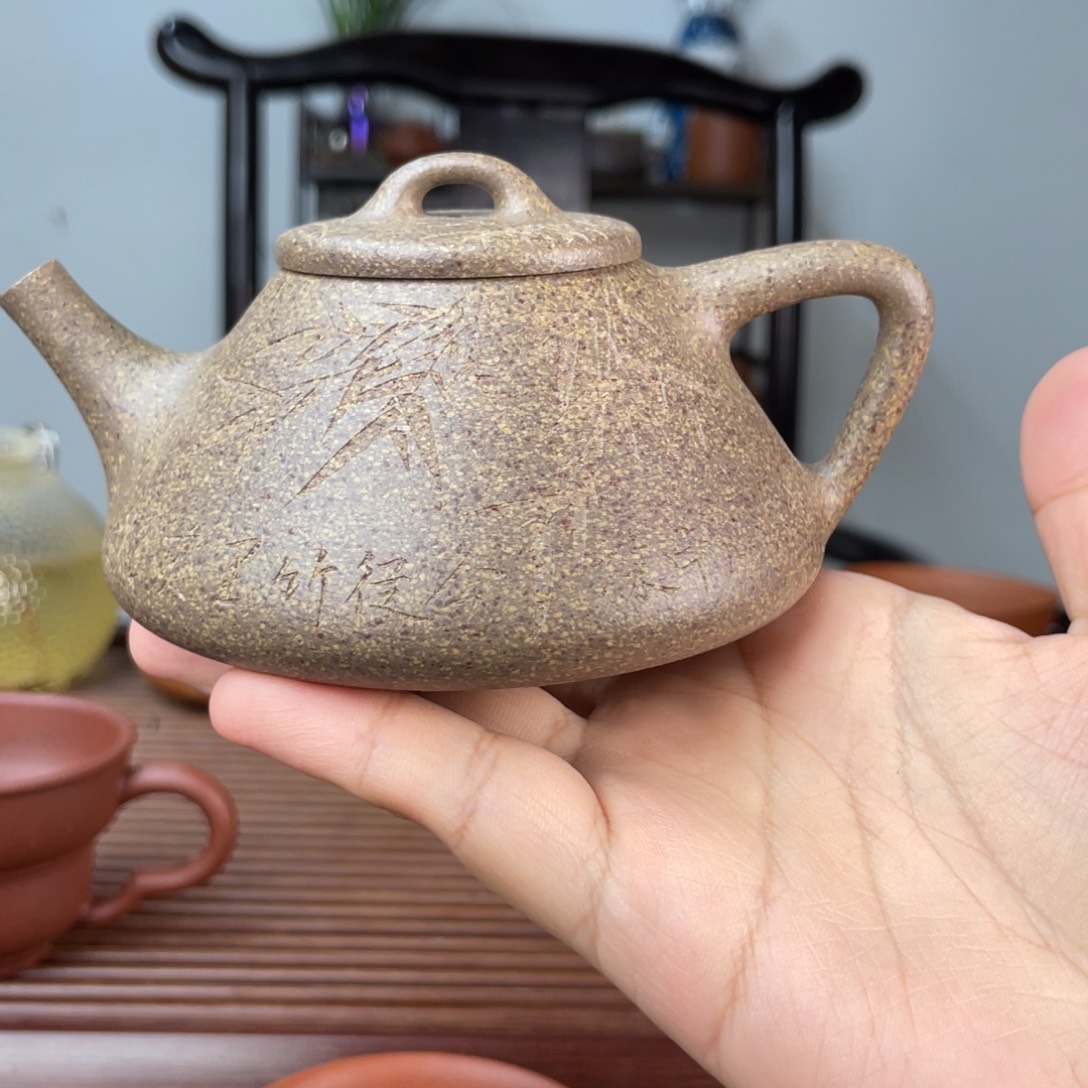 茶壶红泥预定降坡子冶石瓢200cc全手