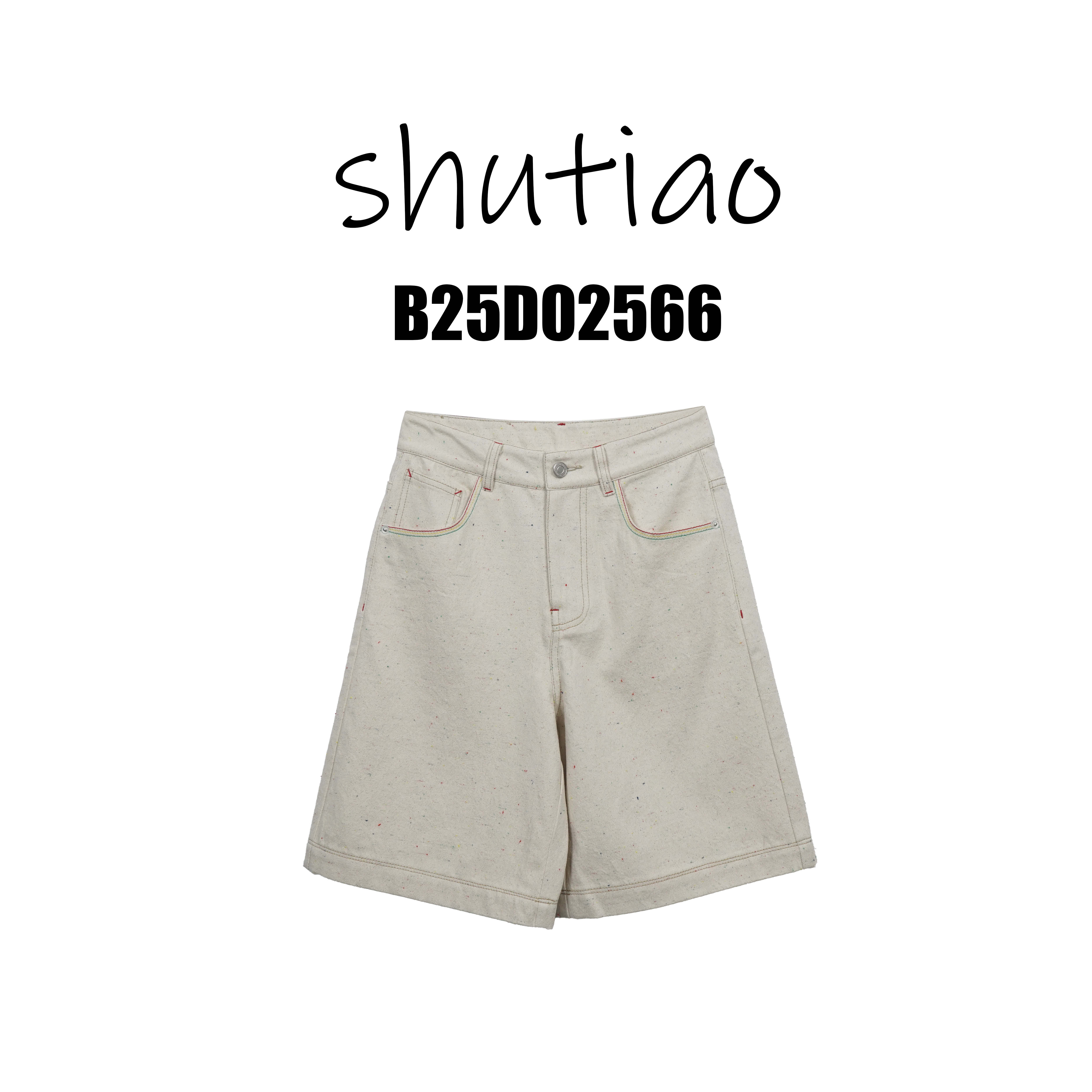 【SHUTIAO】2025夏季：新款小众设计款短裤B25D02566