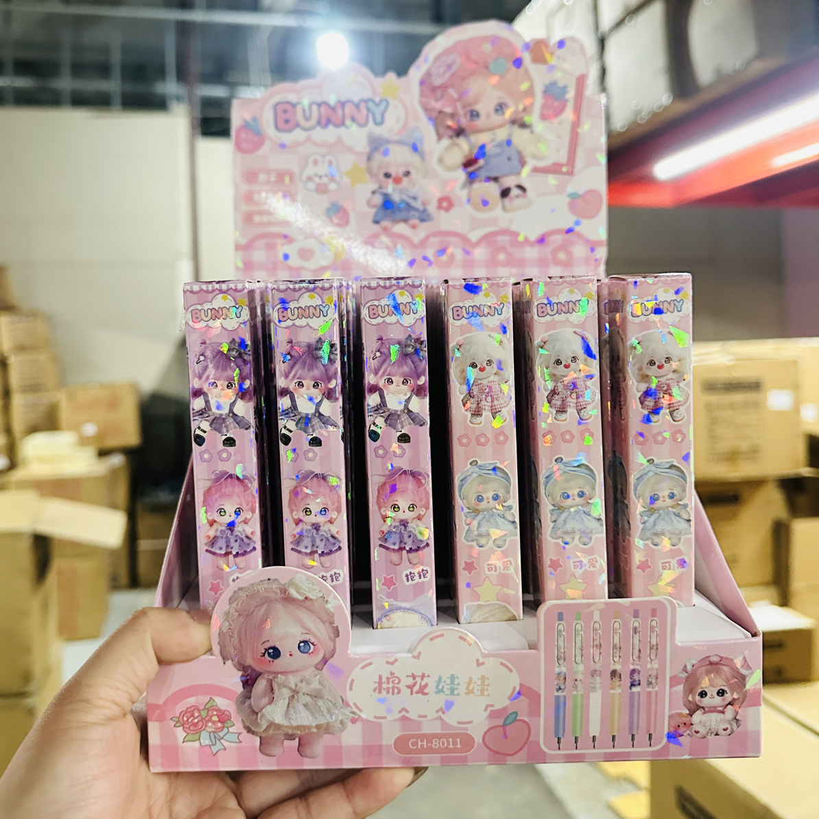 到手一盒36支，棉花娃娃盲盒笔8011