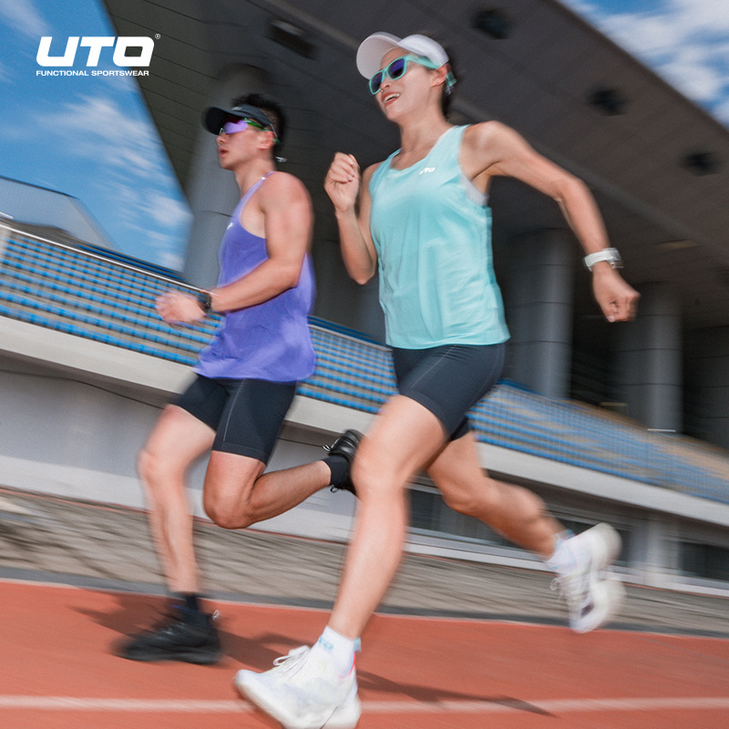 UTO/悠途向氢轻量运动背心男女款夏季无袖圆领马拉松跑步速干背心