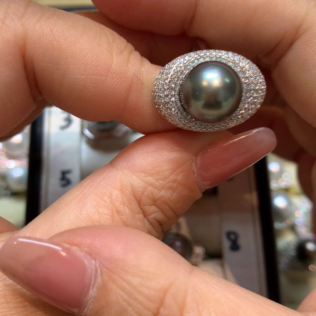 海水珍珠戒指银S925镶嵌