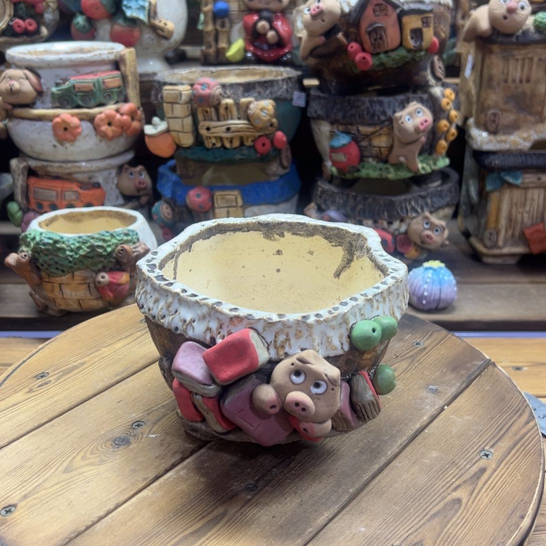 红陶嘻哈多肉花盆