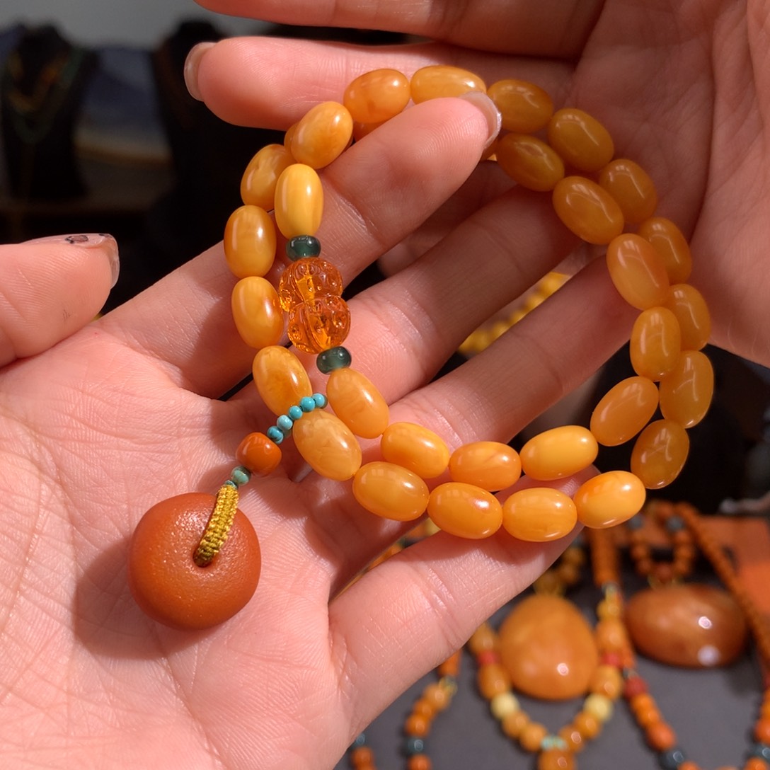 蜜蜡手串未镶嵌天然
