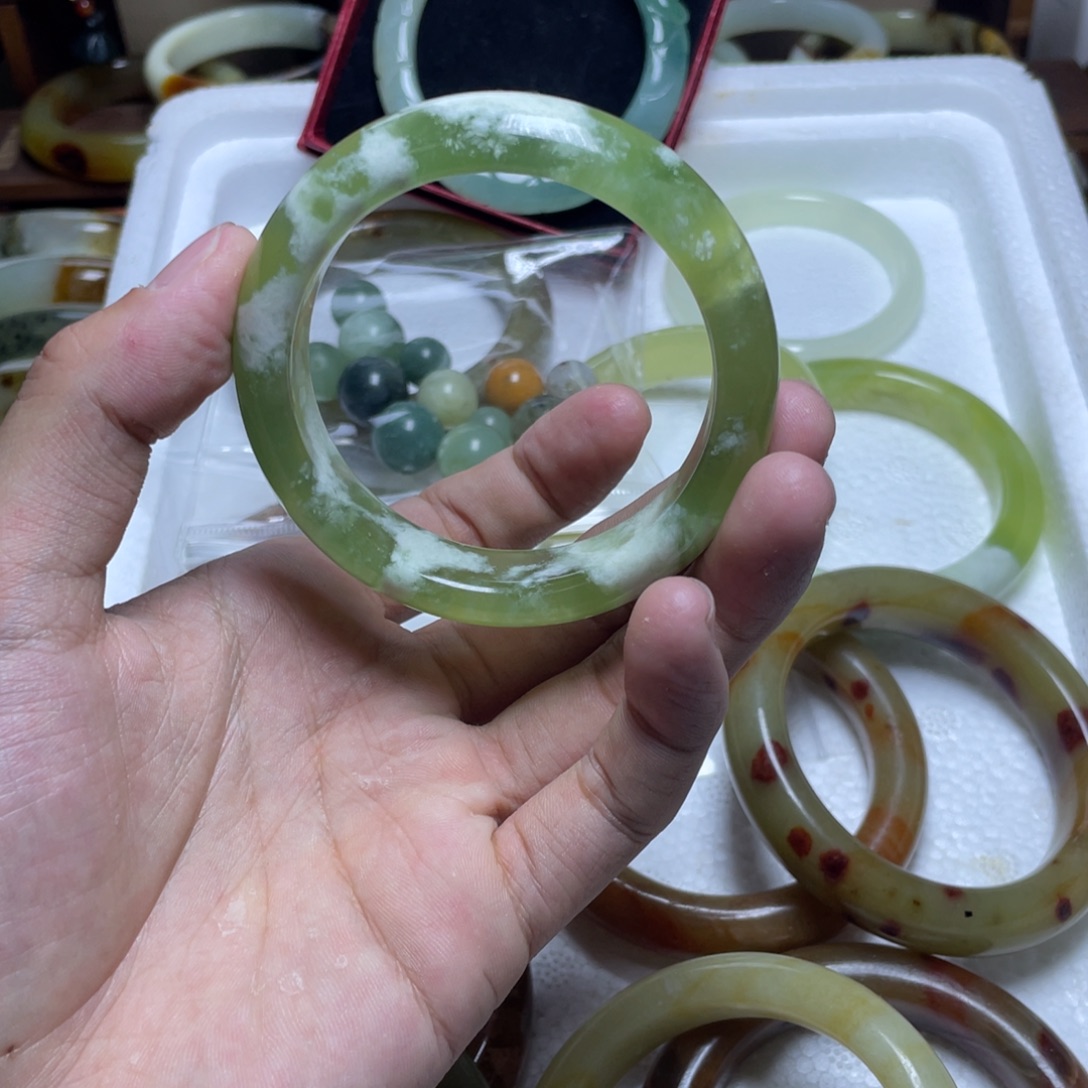 昭***～蛇纹石玉合金手镯