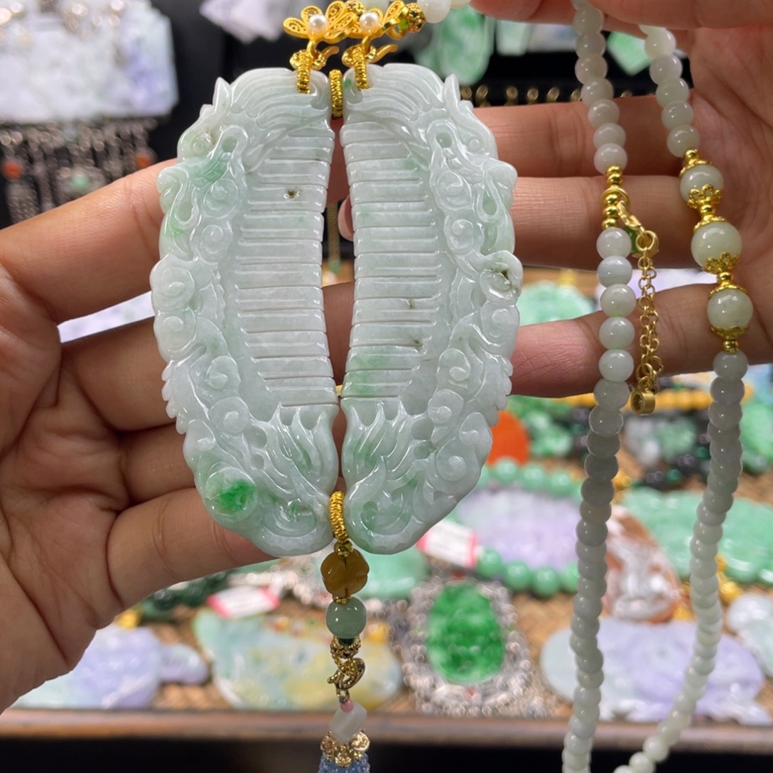 翡翠未镶嵌颈饰代编织