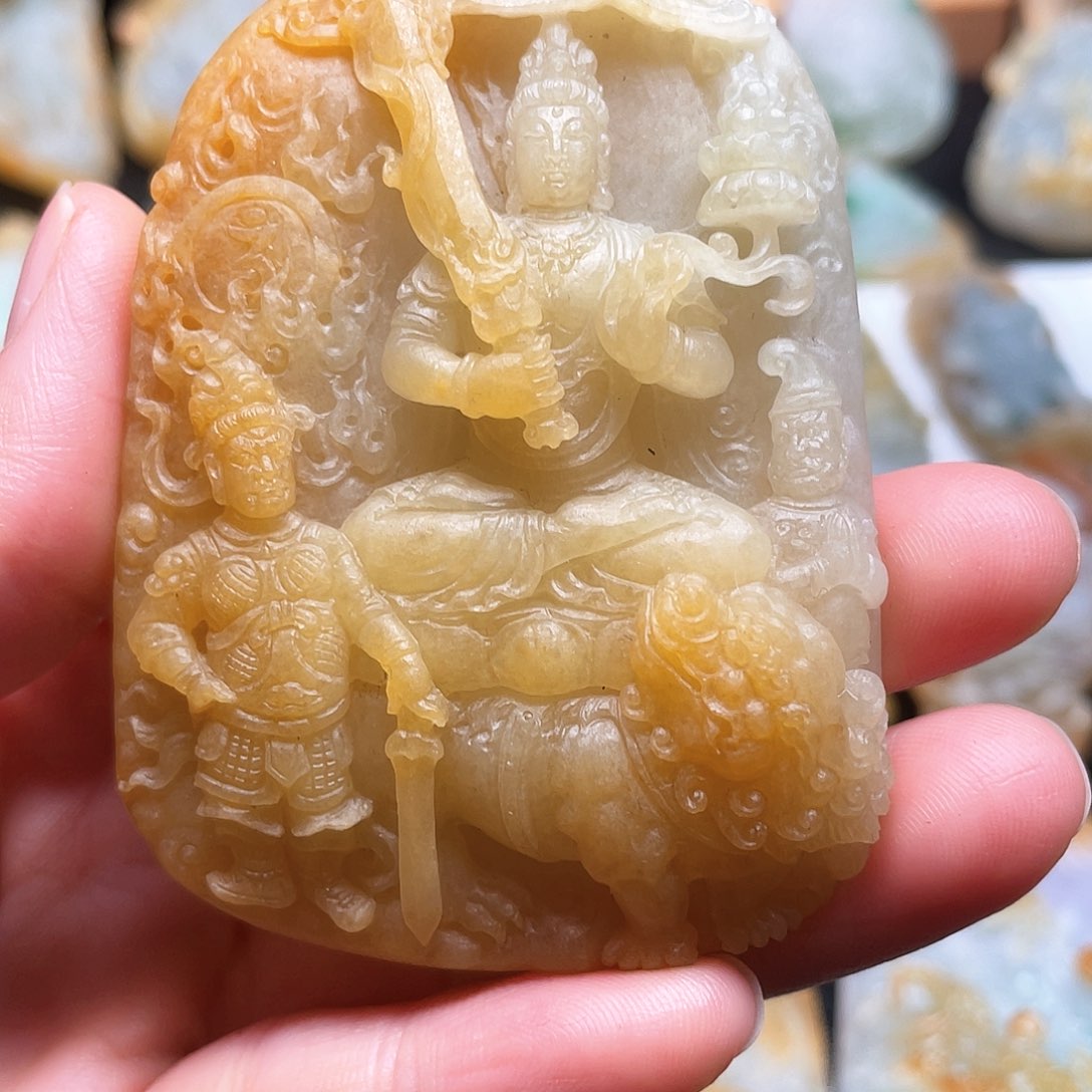 定制翡翠未镶嵌文殊