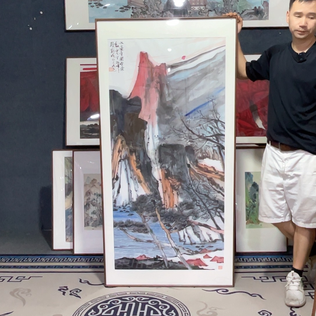 国画手绘画作品带框80/160