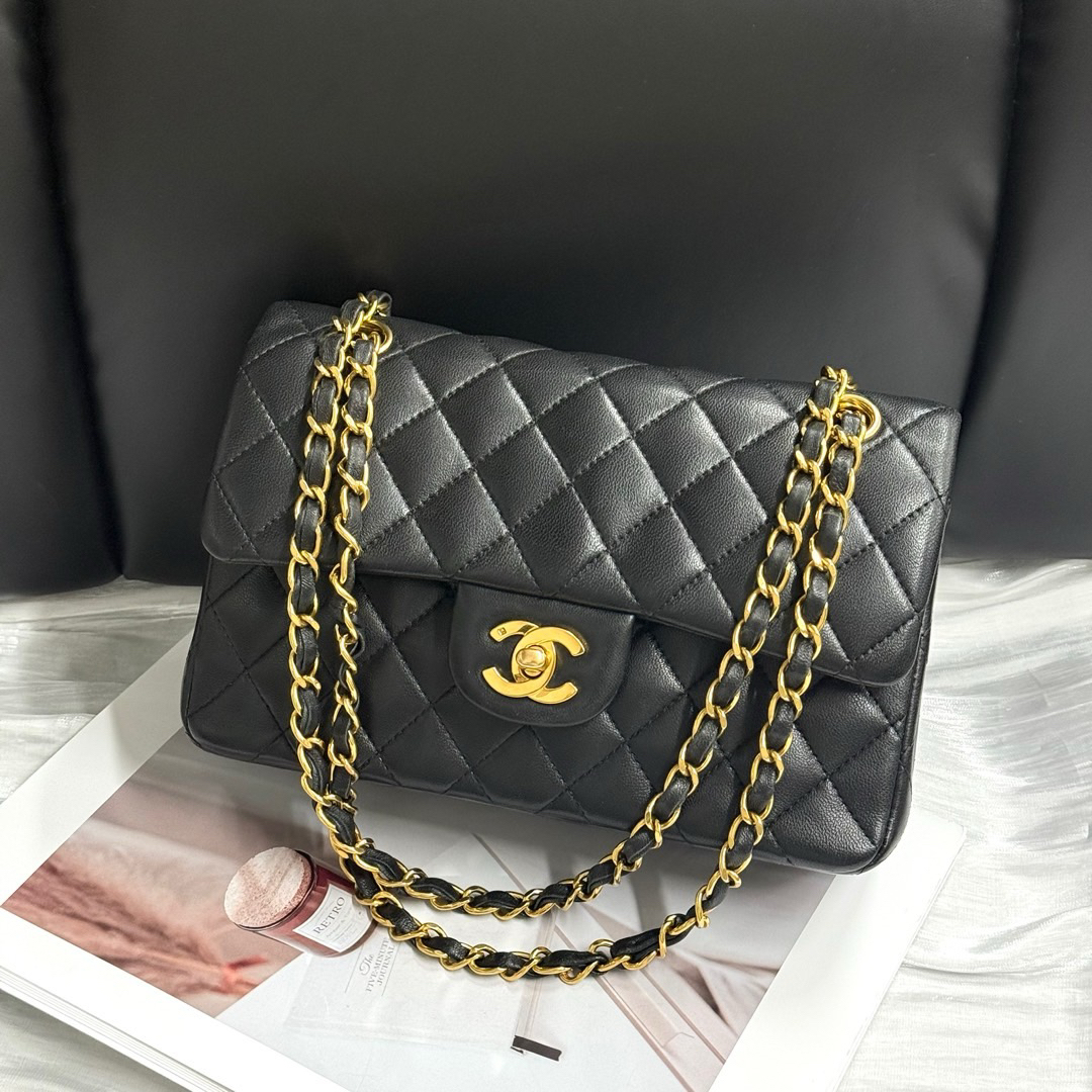 95新 Chanel/香奈儿 Chanel 黑金 羊皮 中古cf小号/668357932