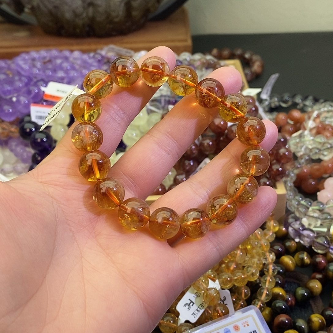 水晶手链未镶嵌黄水晶12+