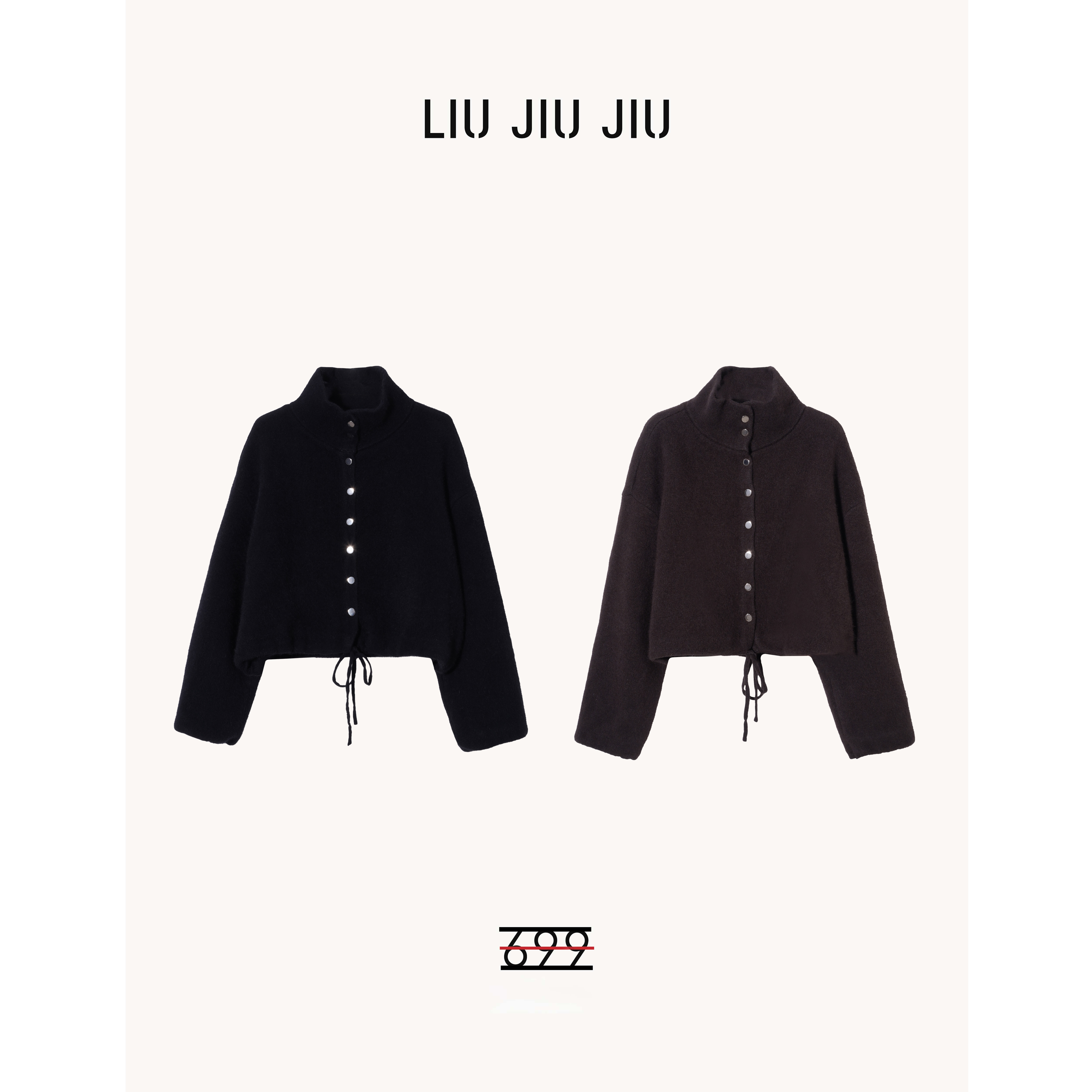 LIUJIUJIU 韩版时尚小众设计师款抽绳收腰针织百搭毛衣MY5591L