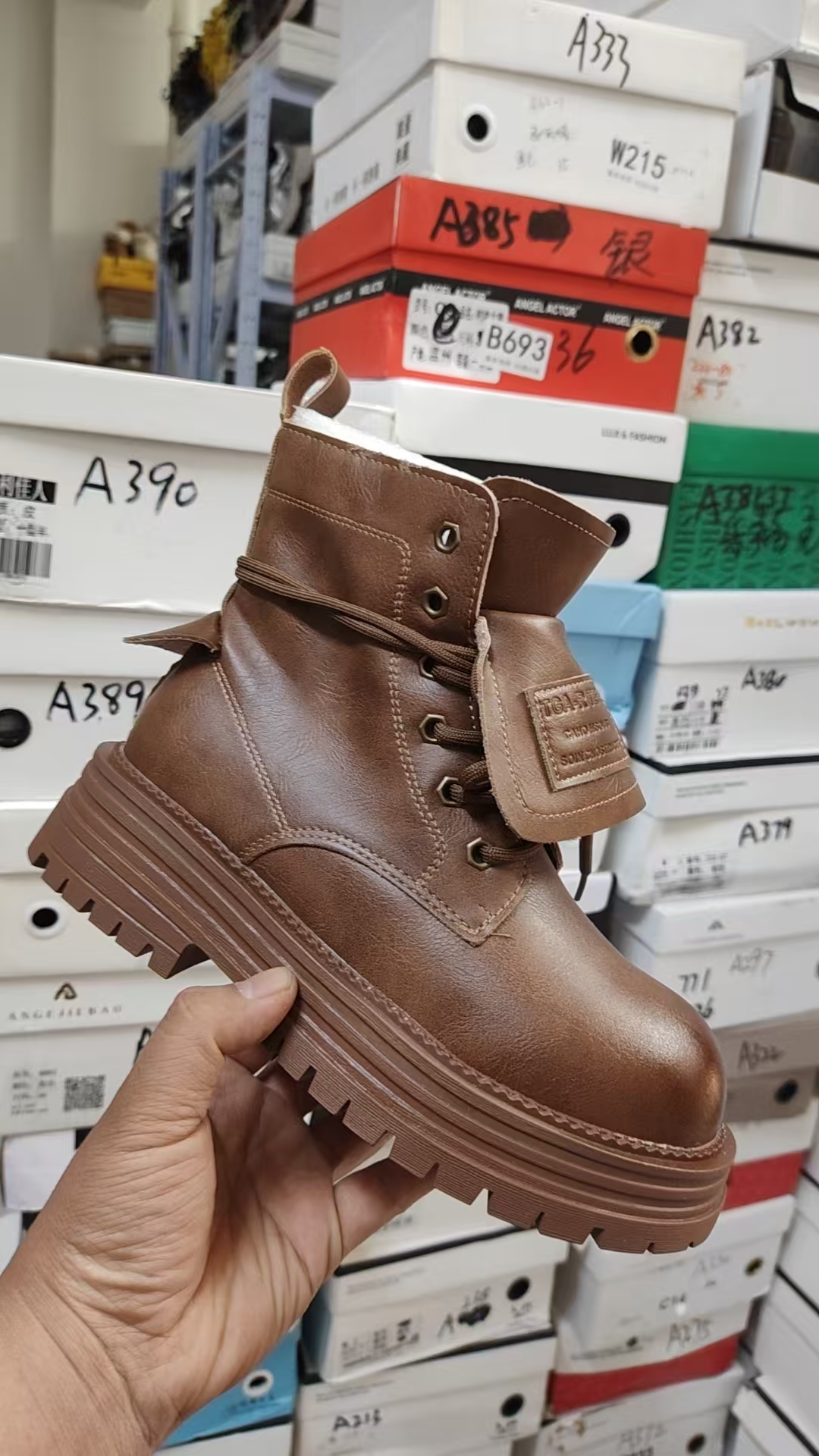 A391马丁靴高跟系带舒适冬季英伦风四季通用秋冬防滑