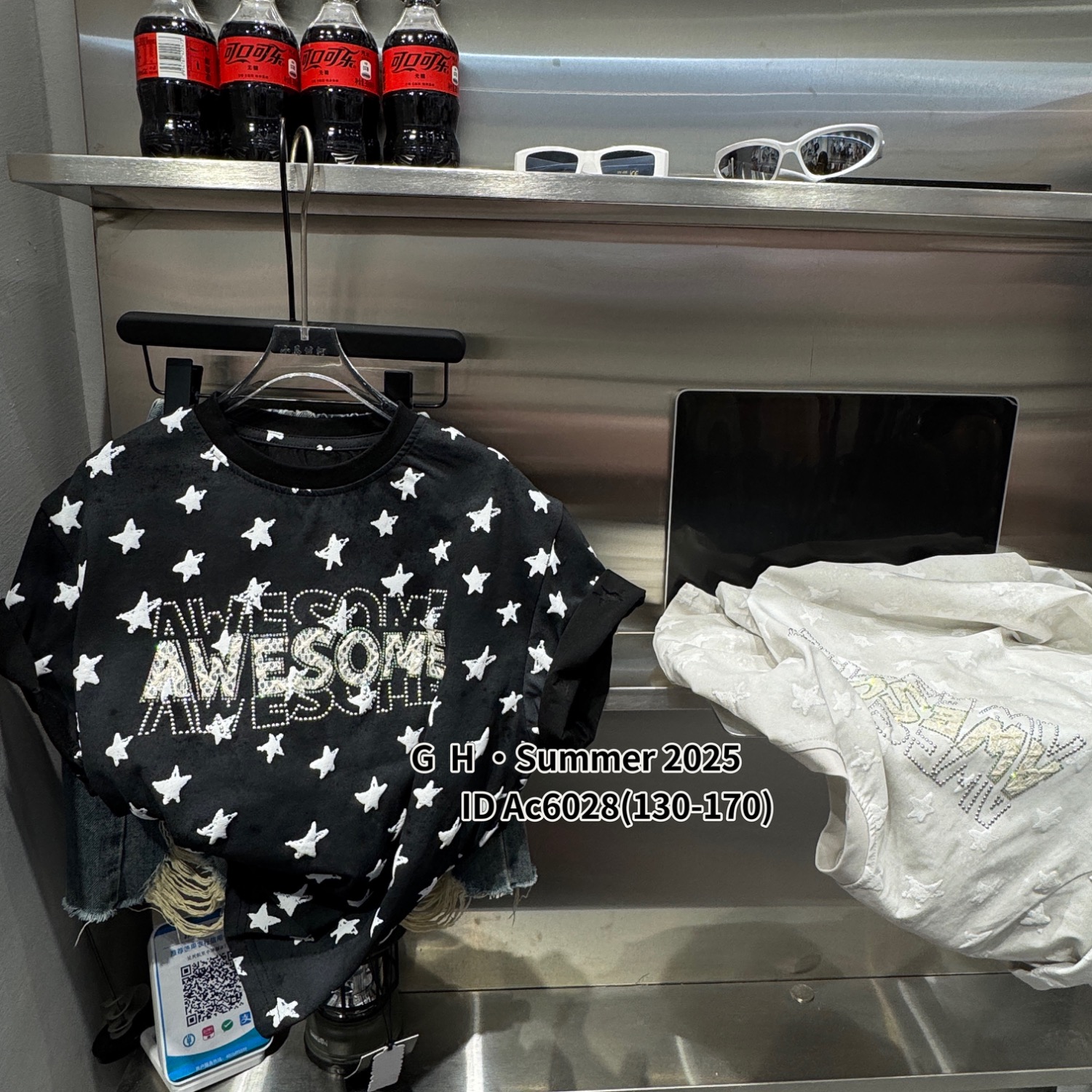 505596 黑色 韩版男童女童舒适百搭潮流简约夏季字母短袖