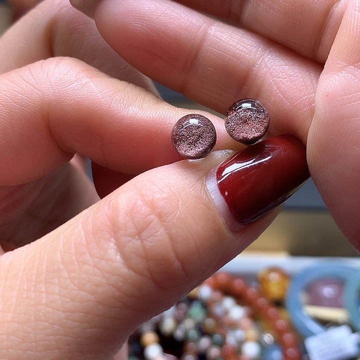 水晶水晶耳钉银S925镶嵌