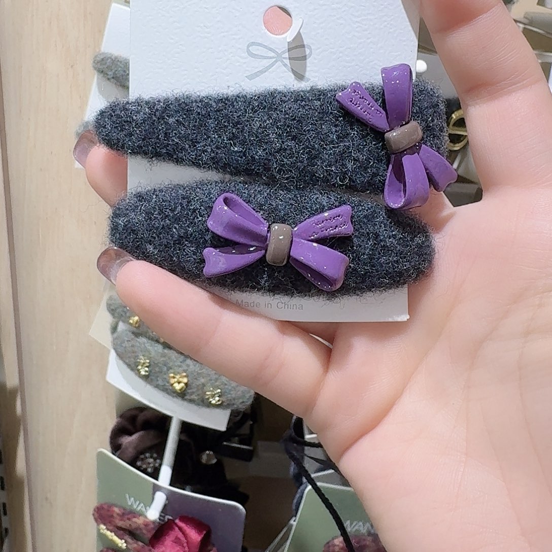 皮质铁合金灰紫蝴蝶结