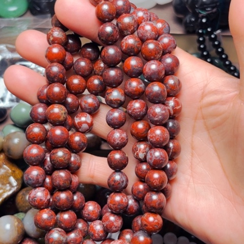 天宝石手把摆件细胞舍利的红天宝石108碧玺（处理）煜*