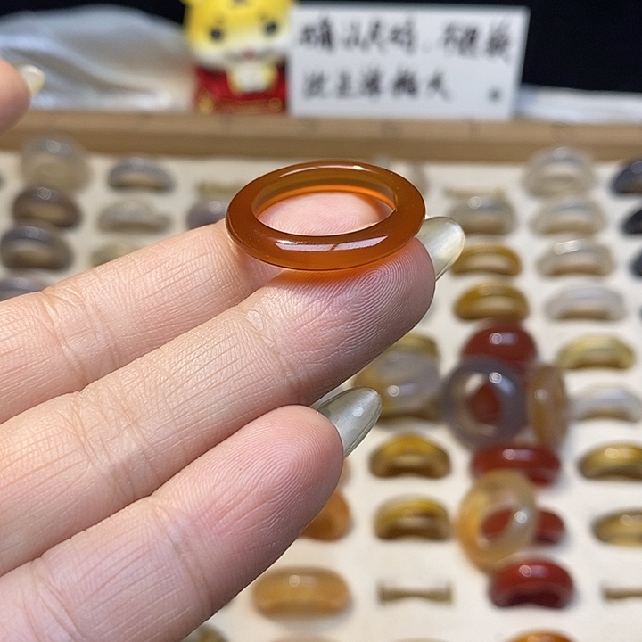 玛瑙/玉髓未镶嵌戒指A26港19不退换