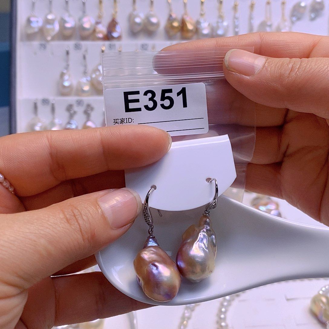 淡水珍珠耳饰银S925镶嵌
