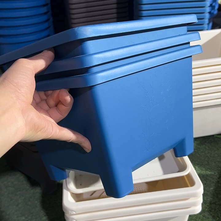 微瑕蓝色方球根26外径19高3个盆