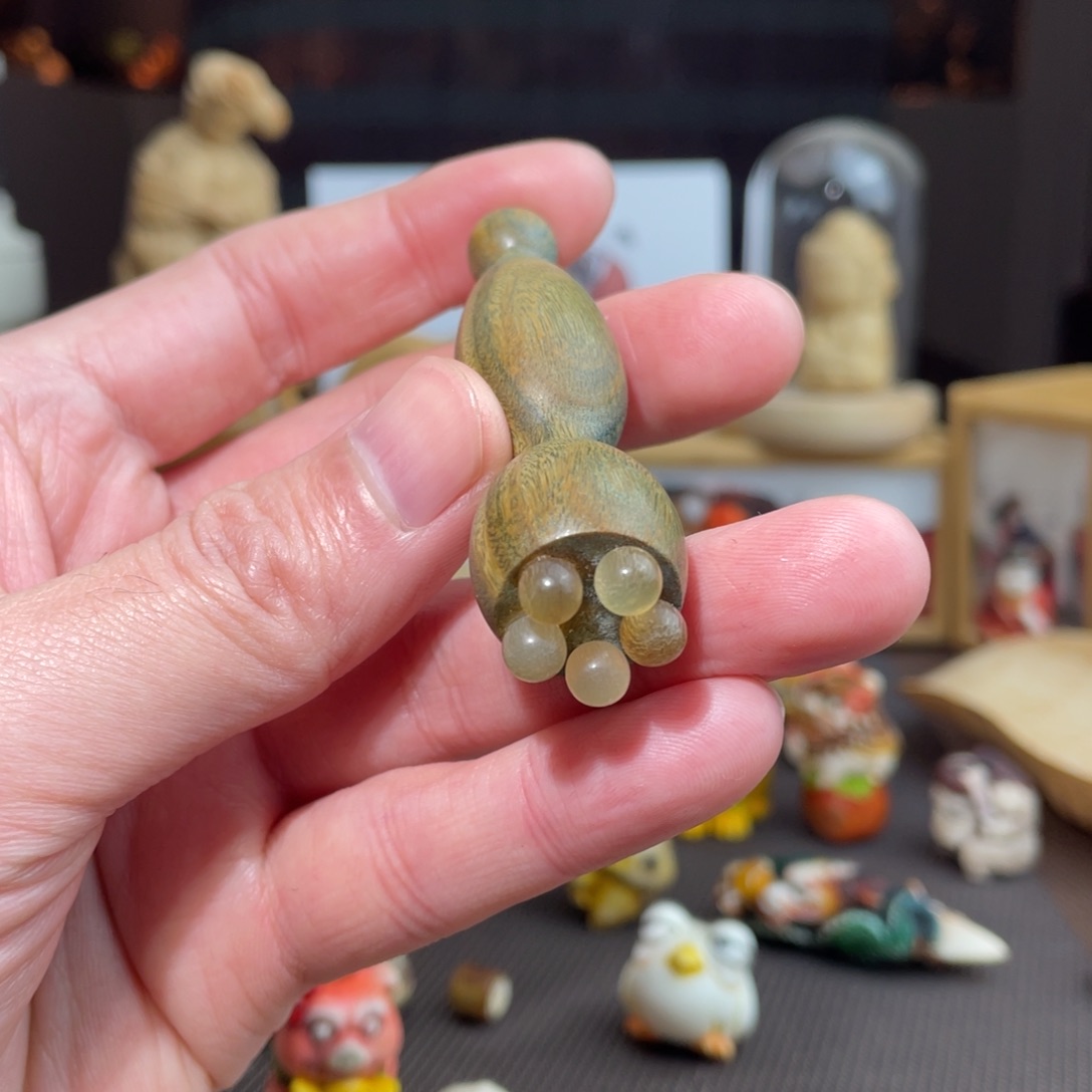 鱼***鱼木方颜竹木艺术把件