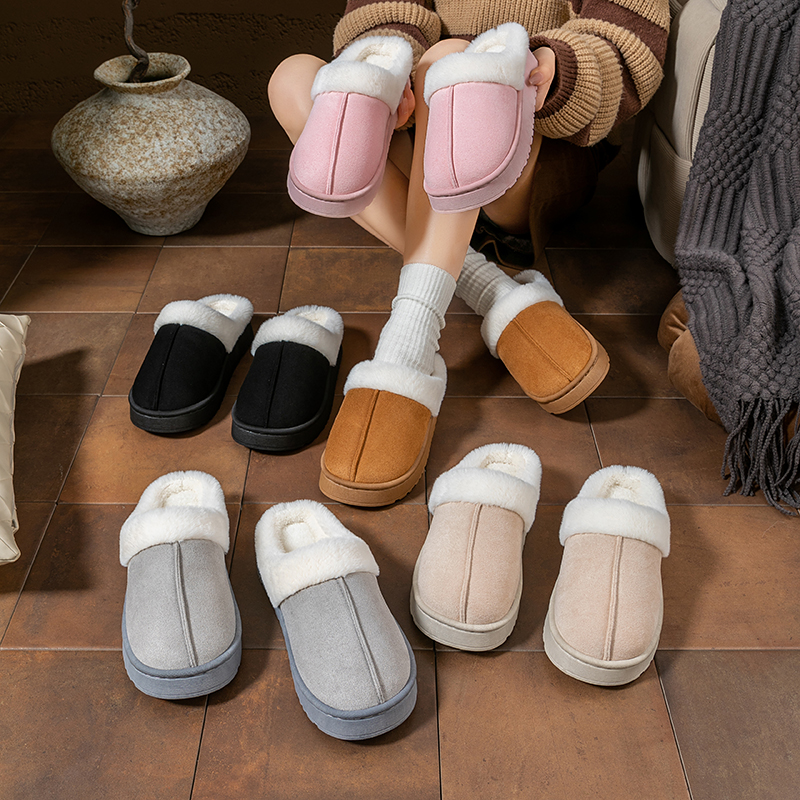 厚底棉拖鞋女秋冬季毛绒保暖2025新款家用情侣C627