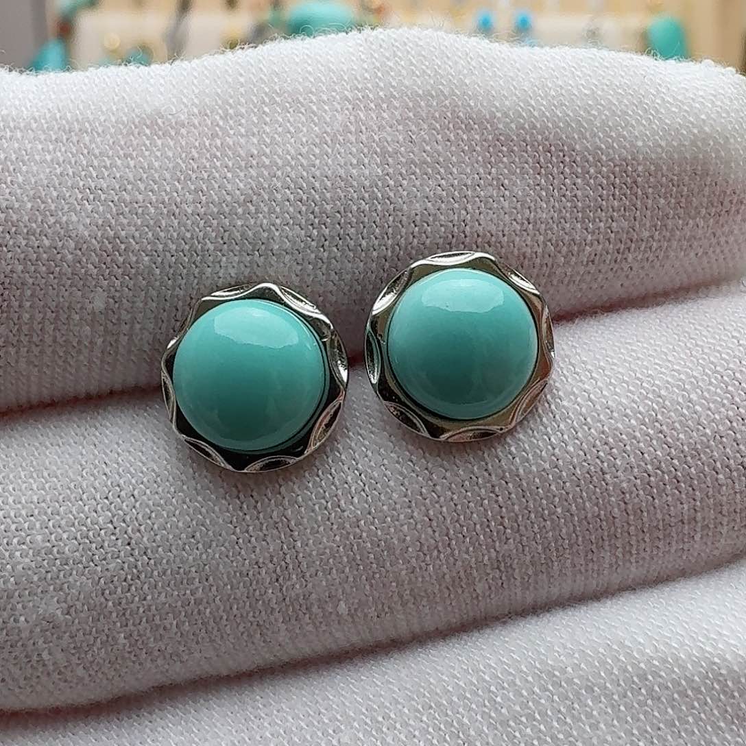 绿松石珠宝奇石银S925镶嵌