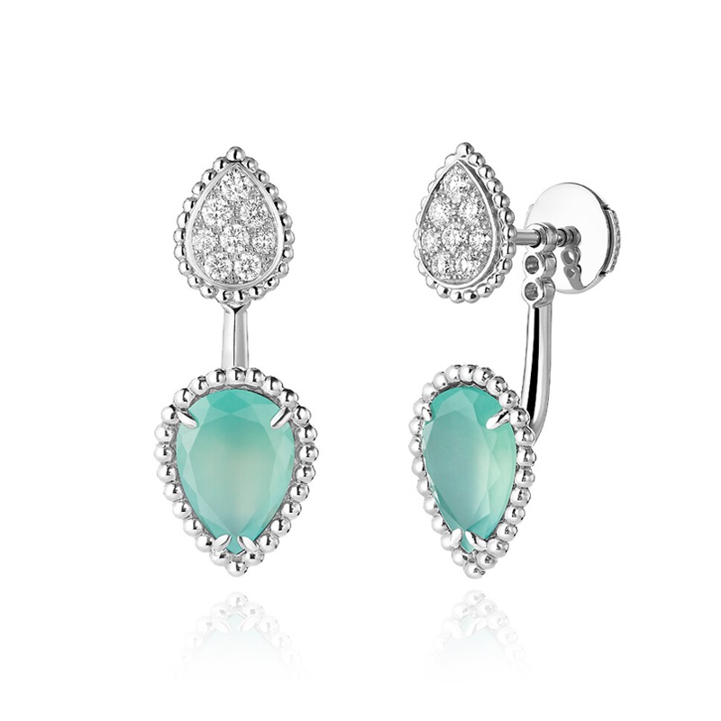 FXM/梓珊 合金合成锆石耳饰 水滴两戴镶嵌耳饰 ZF-A252