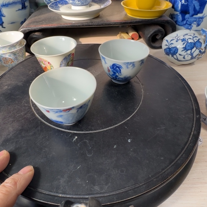 归***…摆件青花花卉小小摆件