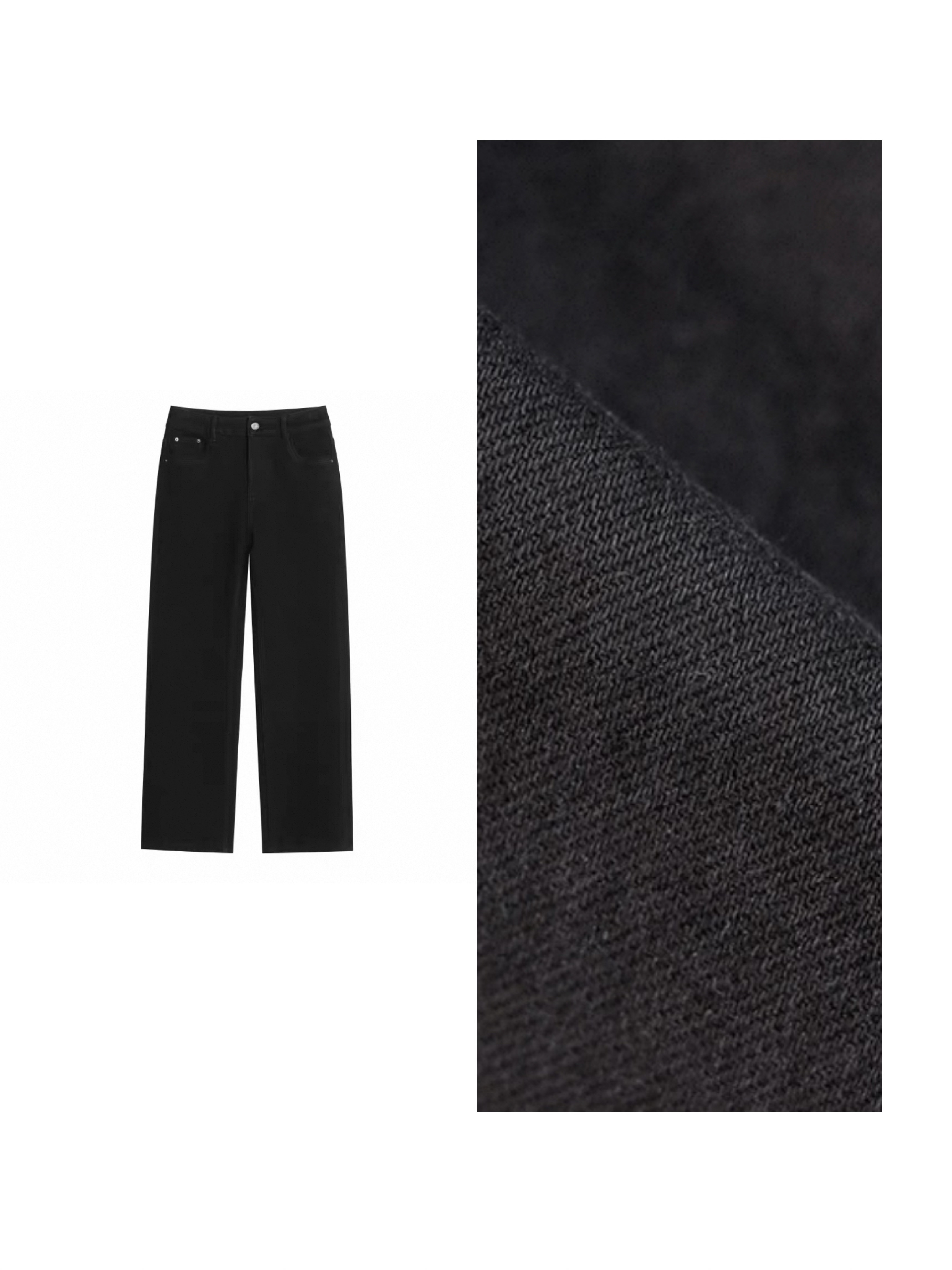 【立体小黑裤】2025新款九分直筒显瘦微喇抓绒裤