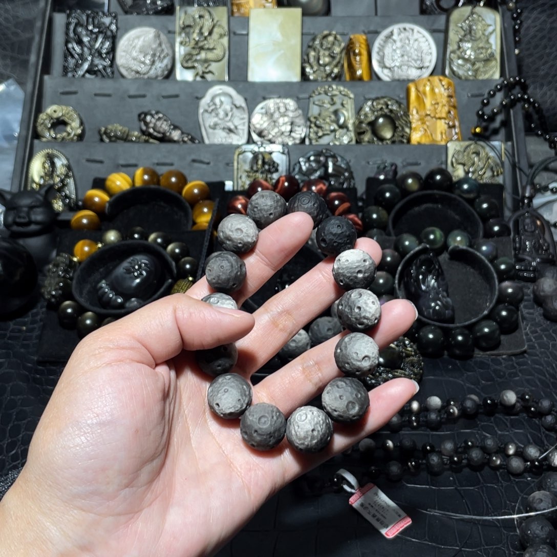 黑曜岩手链未镶嵌欧*