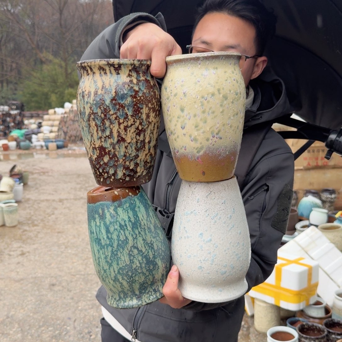 紫砂花盆口13高20（四个老庄文林