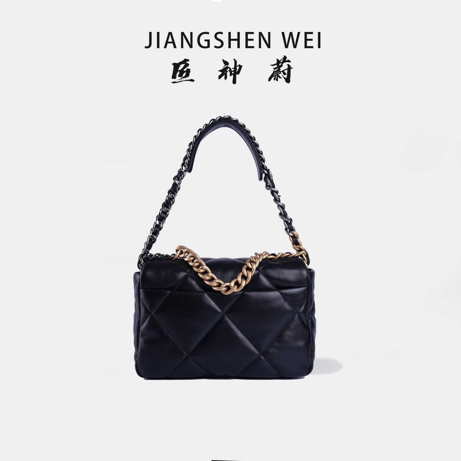 匠神蔚经典19原厂皮 女包黑色时尚手工包简约轻奢 