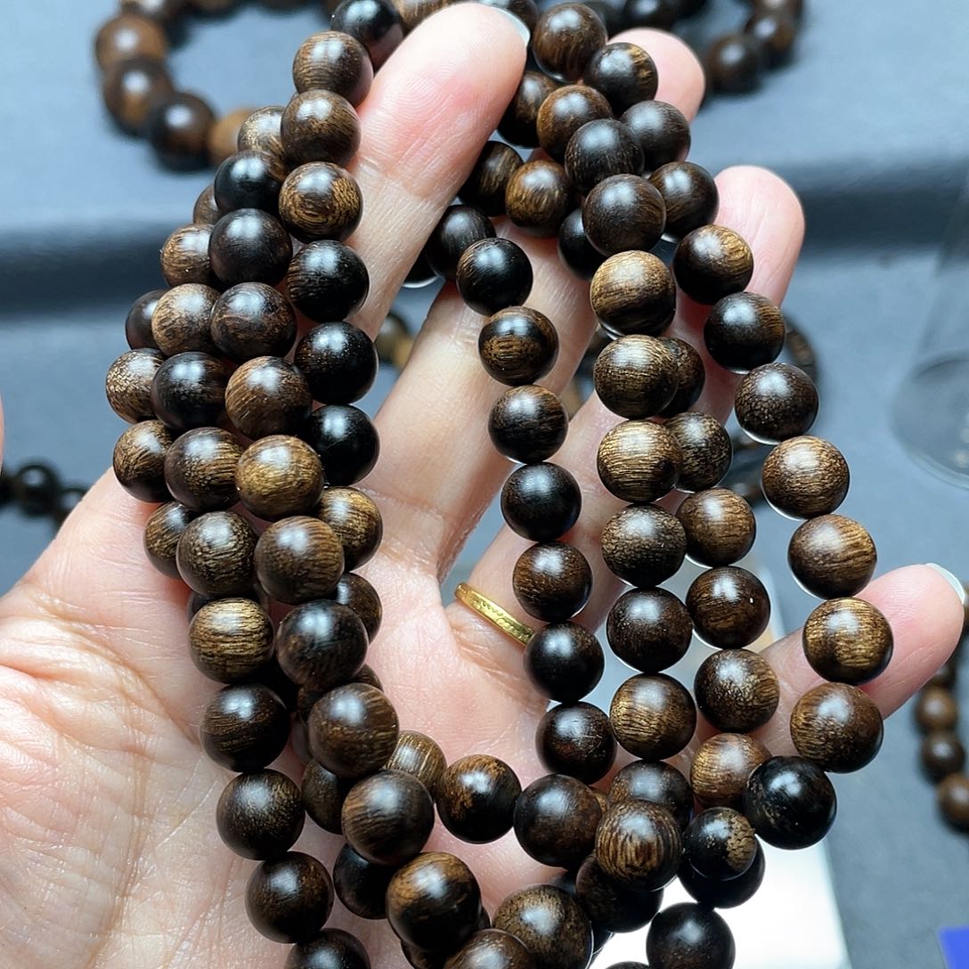 沉香手串福*白棋瘤疤0.8