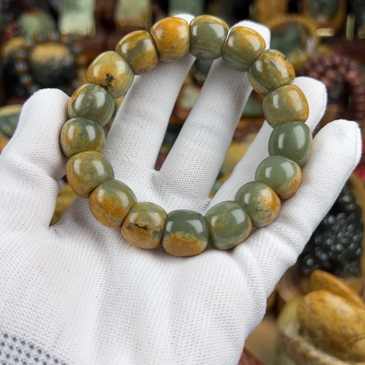 岫岩河磨玉（透闪石质玉）手串未镶嵌大*
