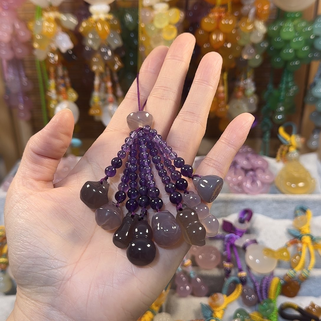 玛瑙/玉髓未镶嵌手机挂件