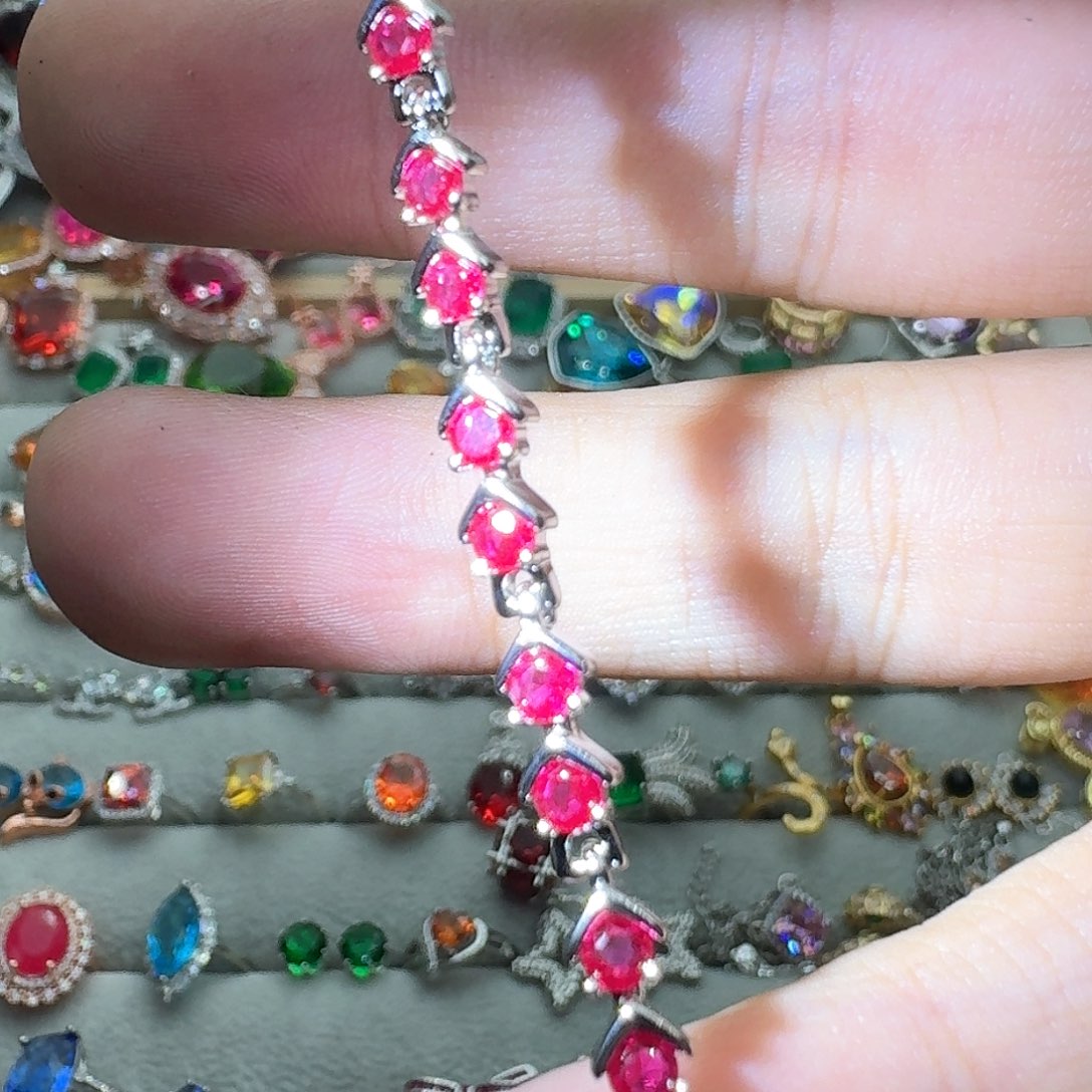 绿水晶戒指银S925镶嵌