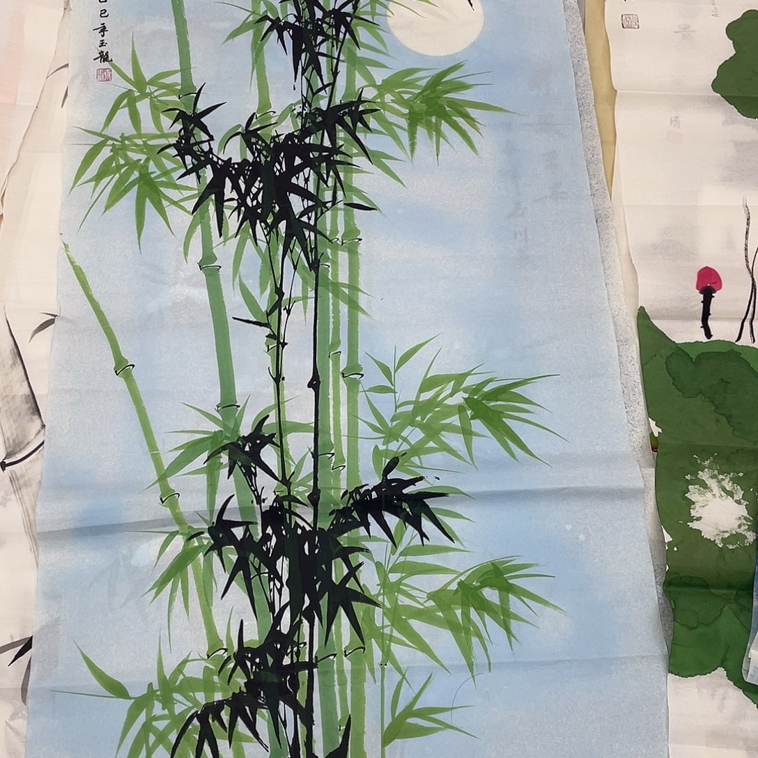 国画国画作品原稿四尺竖竹子