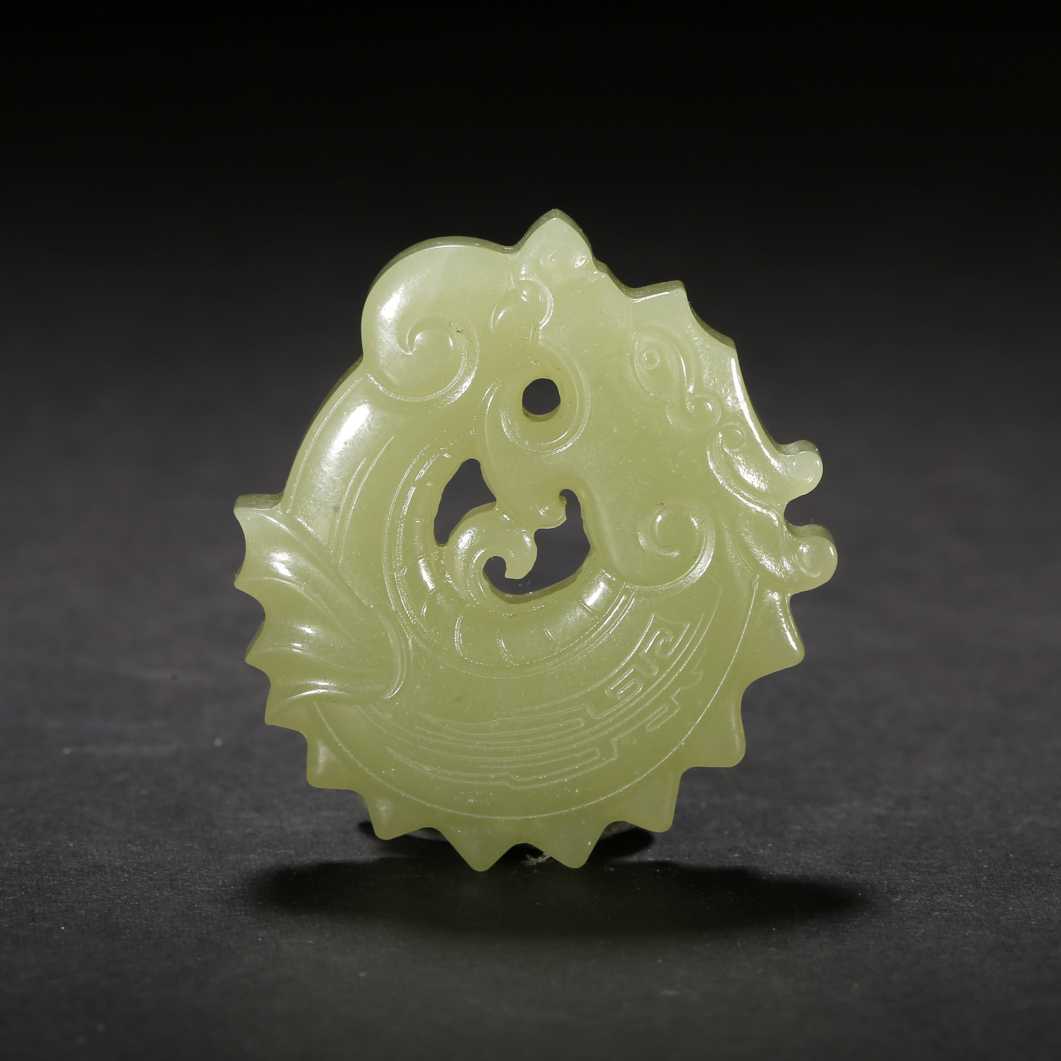 二十世纪*鱼化龙黄玉坠/12LB5049/和田玉【北京文博】